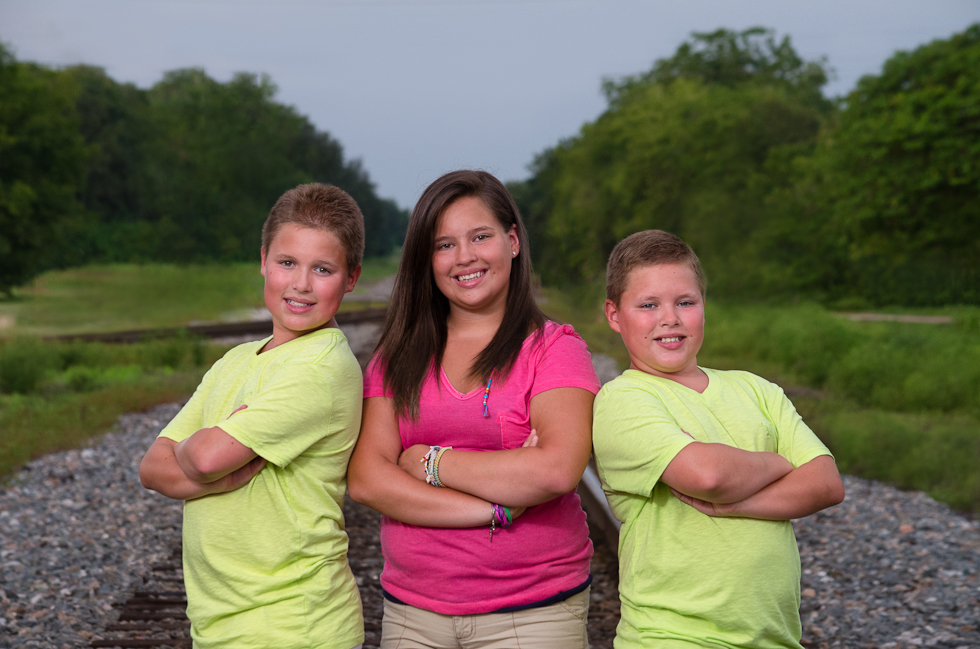 Family_Photographer_Plant_City (11) triplets on railroad tracks Plant City
