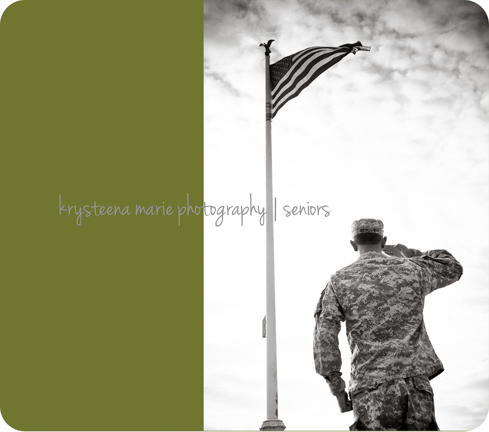 senior portrait guy ROTC salute flag plant city