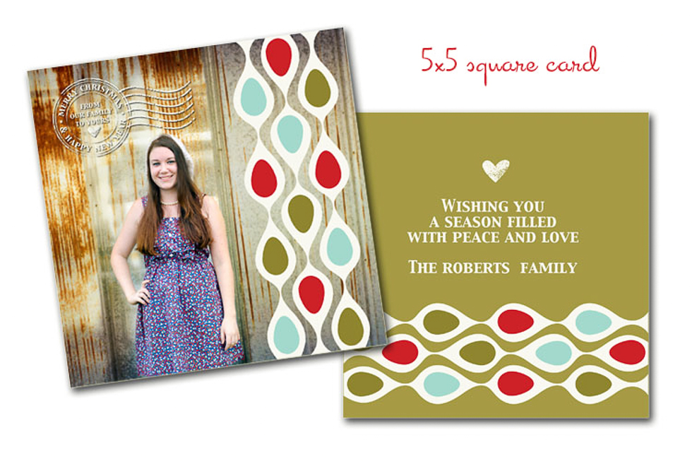 Custom family holiday card modern 5x5 Plant City Photographer