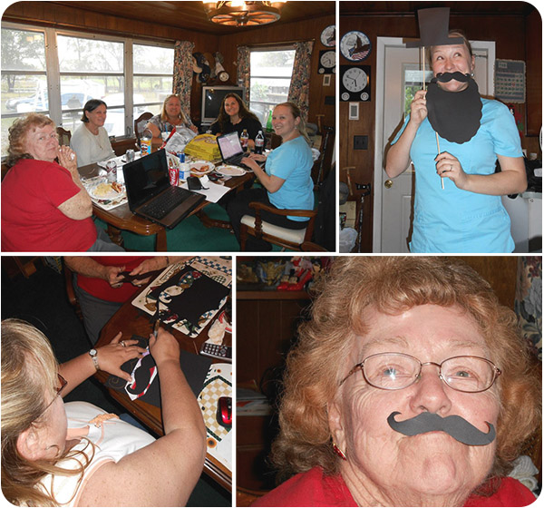 women planning little man baby shower