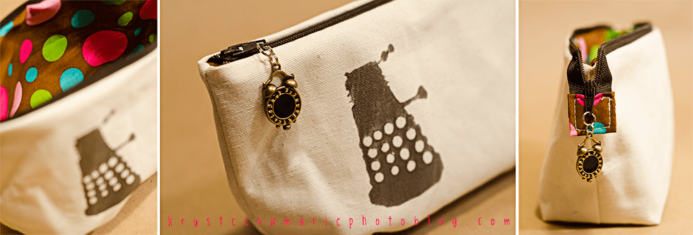 Doctor Who handmade dalek zipper pouch Doctor Who handmade dalek zipper pouch