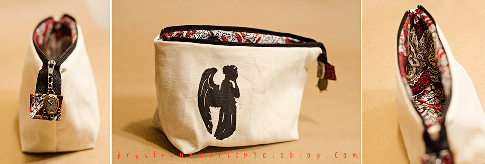 Doctor Who Weeping Angel zipper bag handmade Doctor Who Weeping Angel zipper bag handmade